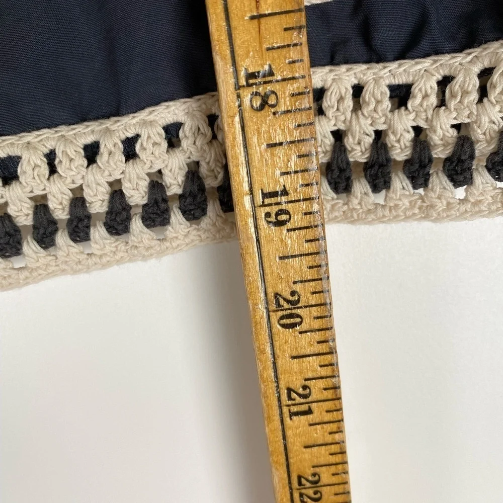 Free People Crochet Trim Baseball Bomber Jacket L